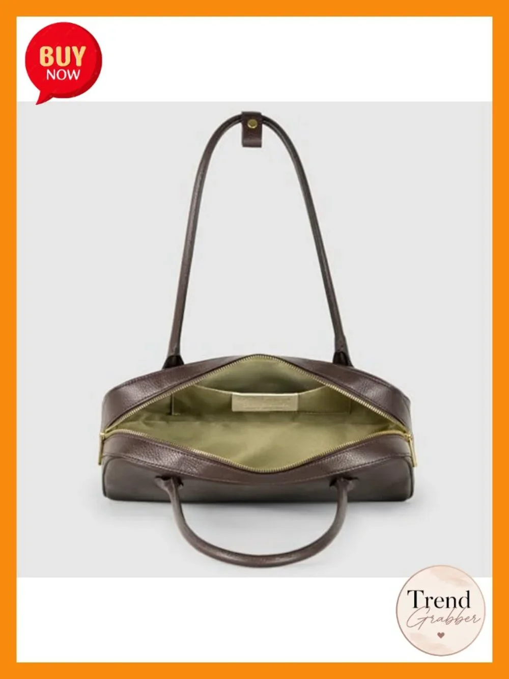 Genuine Calf Leather Satchel Shoulder Bag Top Handles